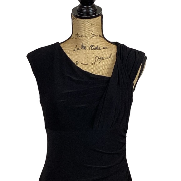 LAUREN Ralph Lauren Sleeveless Asymetric Knit Dress Black - Picture 3 of 9